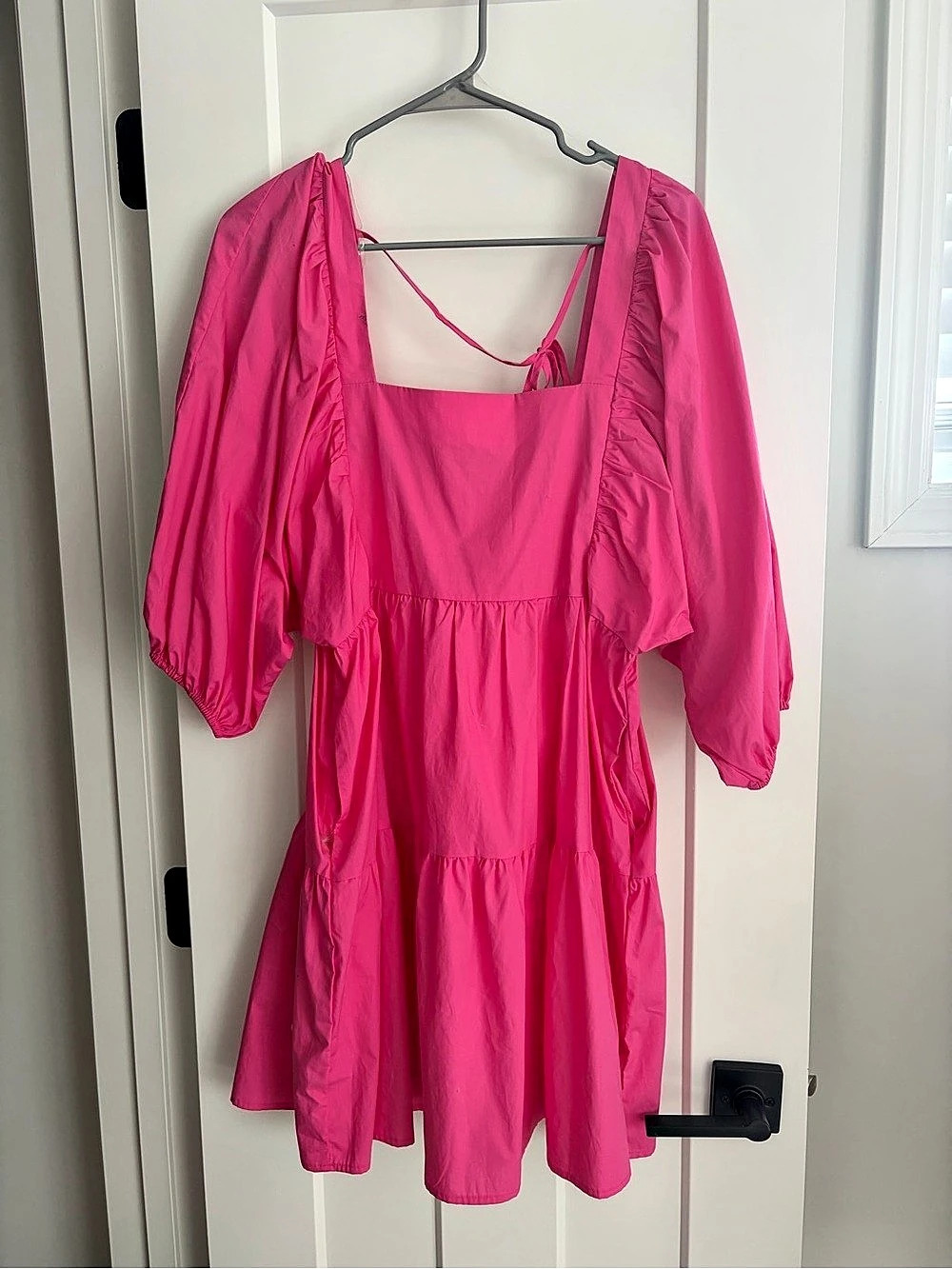 A New Day Puff Short Sleeve Dress Pink Mini Size Medium